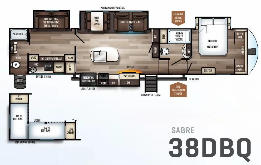 2021 Forest River Sabre 38DBQ - Floor plan
