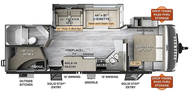 2023 Forest River Rockwood 2706WS floor plan
