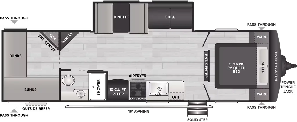 2027 Keystone Hideout 288BRS floor plan