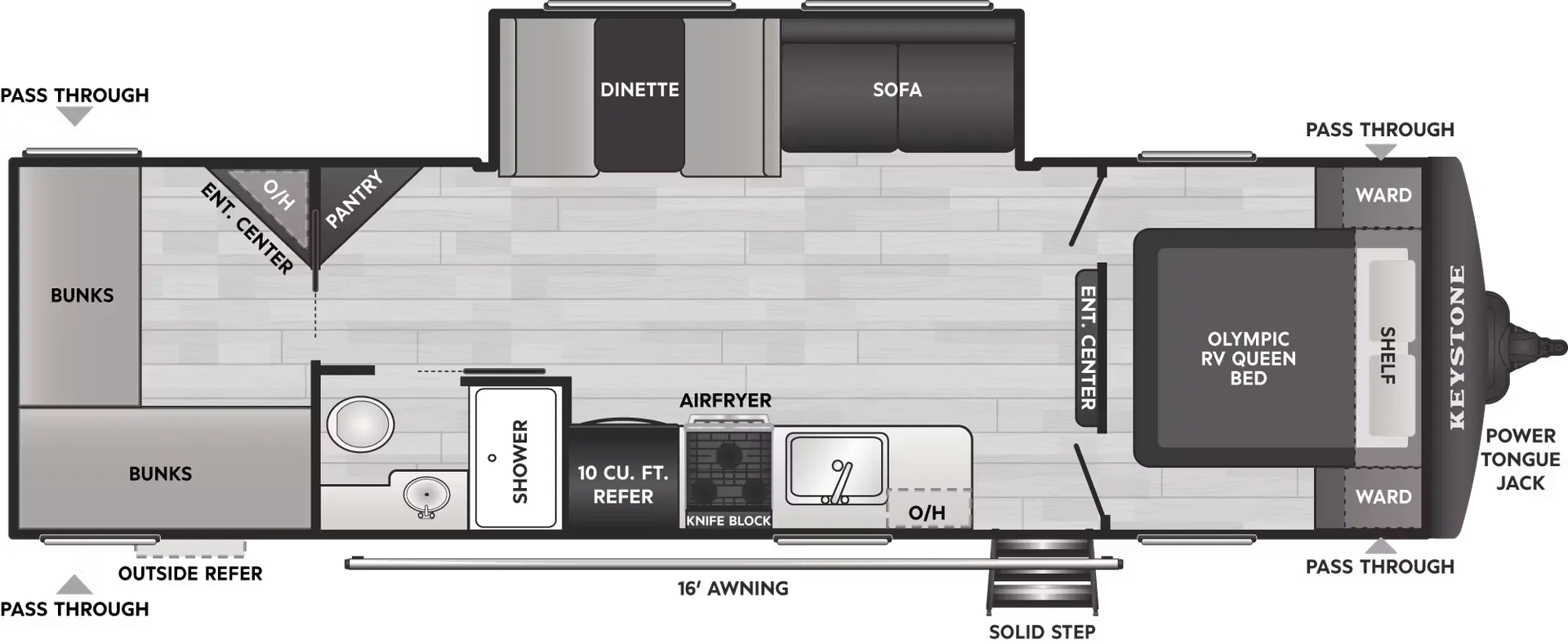 2027 Keystone Hideout 288BRS - Floor plan