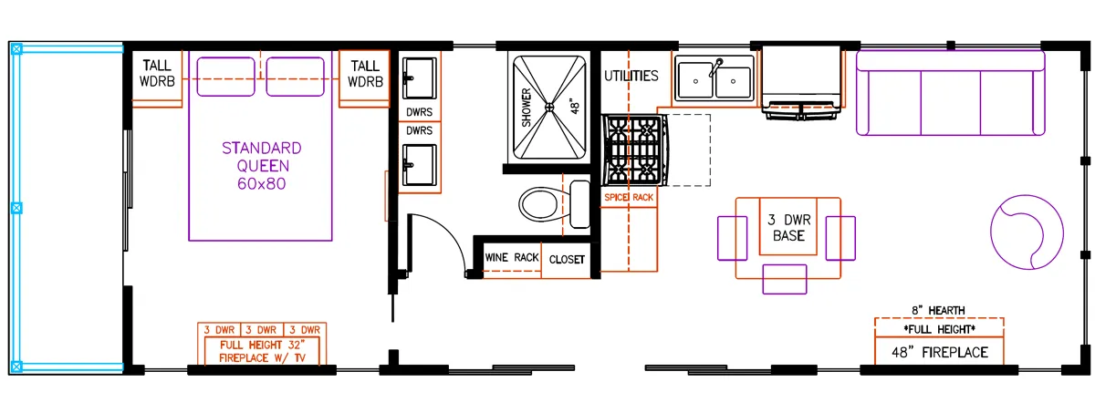 Elevation Park Model Company 7 Series 7-128 floor plan