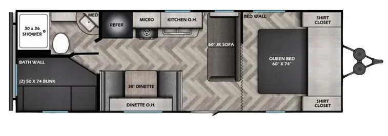 2025 CrossRoads Zinger Lite 252BH - Floor plan