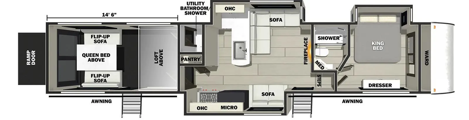 Forest River Vengeance Rogue Armored 391T145 floor plan