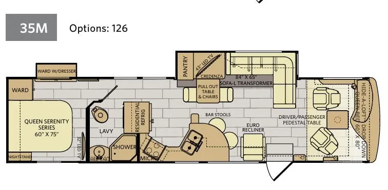 Fleetwood Pace Arrow 35M floor plan