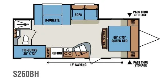 K-Z Sportsmen S260BH floor plan
