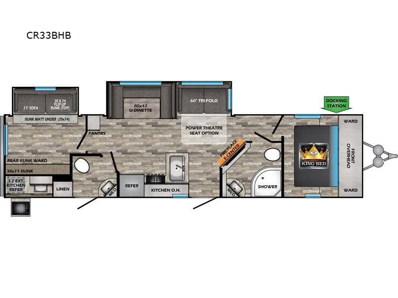 2023 CrossRoads Cruiser Aire 33BHB - Floor plan