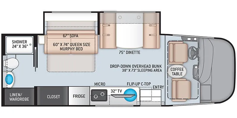 2023 Thor Motor Coach Vegas 24.4 - Floor plan