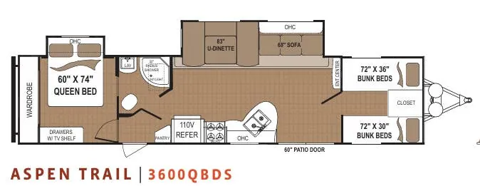 Dutchmen Aspen Trail 3600QBDS floor plan