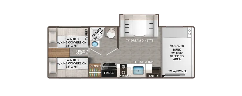 2026 Thor Motor Coach Four Winds ESpec 25Z - Floor plan