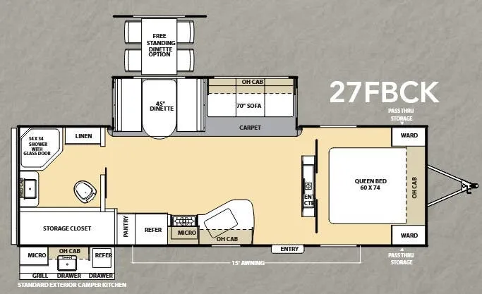 Coachmen Catalina Deluxe 27FBCK floor plan