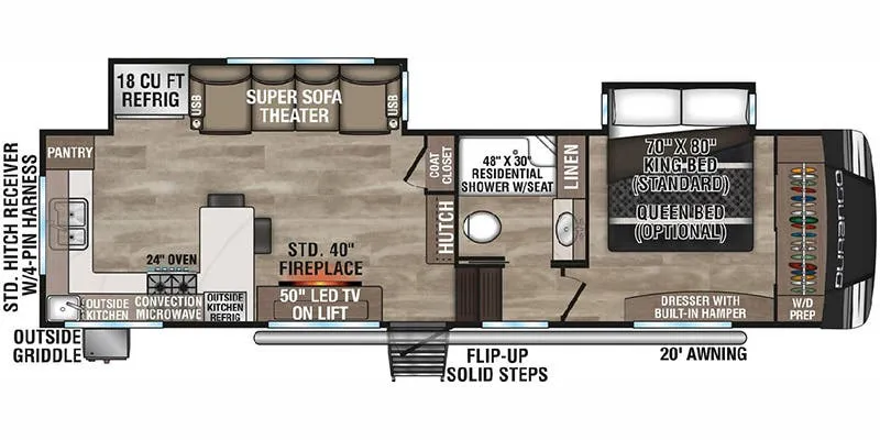 K-Z Durango D280RKD floor plan