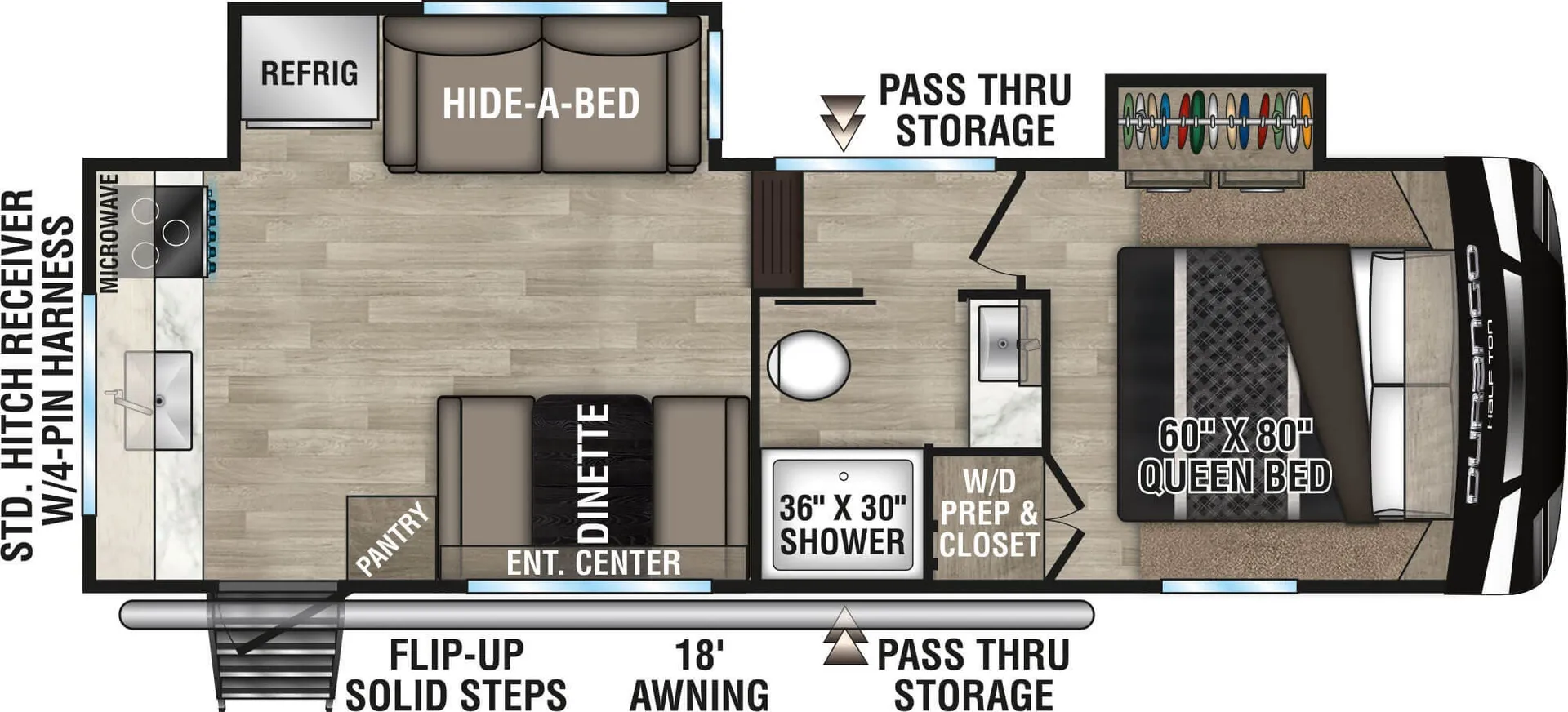 K-Z Durango Half-Ton D230RKD floor plan