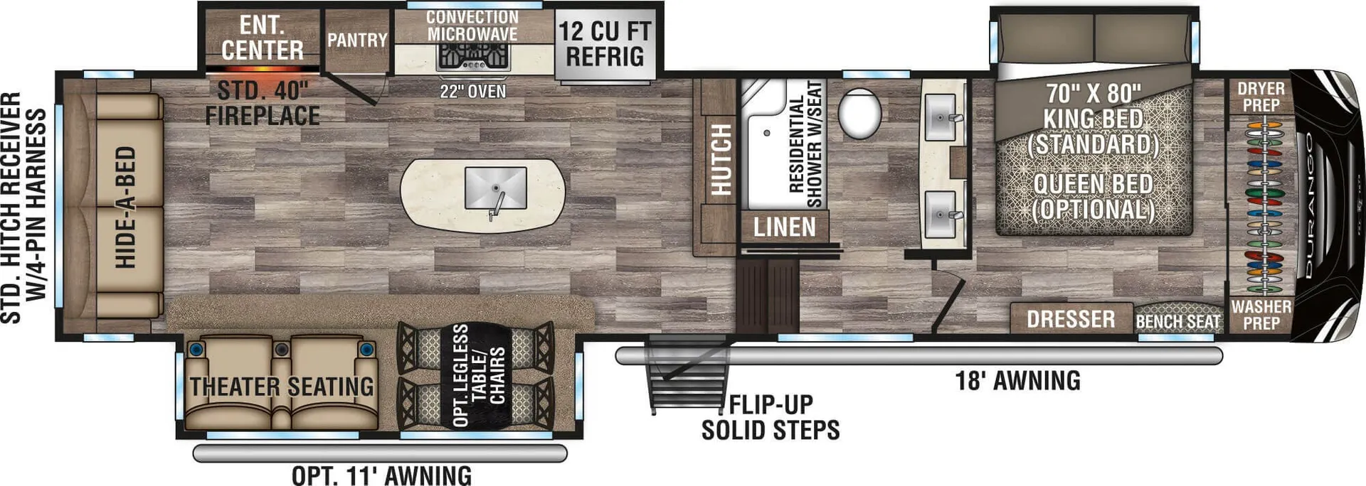 K-Z Durango D333RLT floor plan