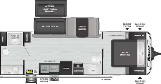 Keystone Bullet Premium 261RBS floor plan
