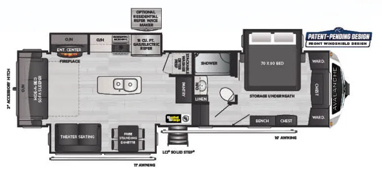 Keystone Avalanche 312RS floor plan