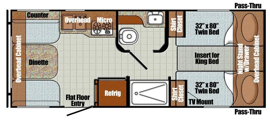 Gulf Stream Vintage Cruiser 19TWD floor plan