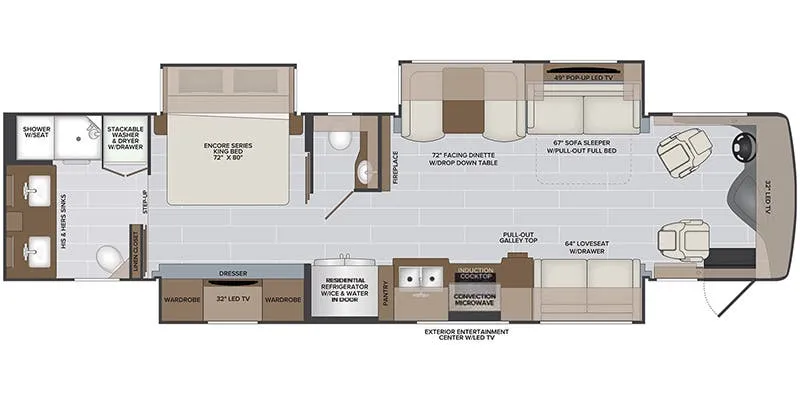 2020 Holiday Rambler Endeavor 38W floor plan