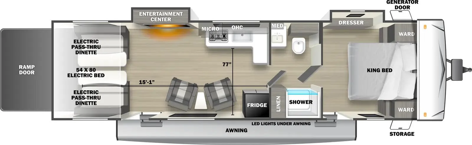 Forest River Shockwave 2600RLT floor plan