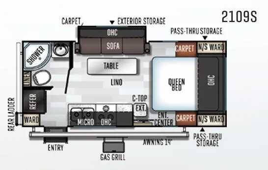 Forest River Rockwood Mini Lite 2109S floor plan