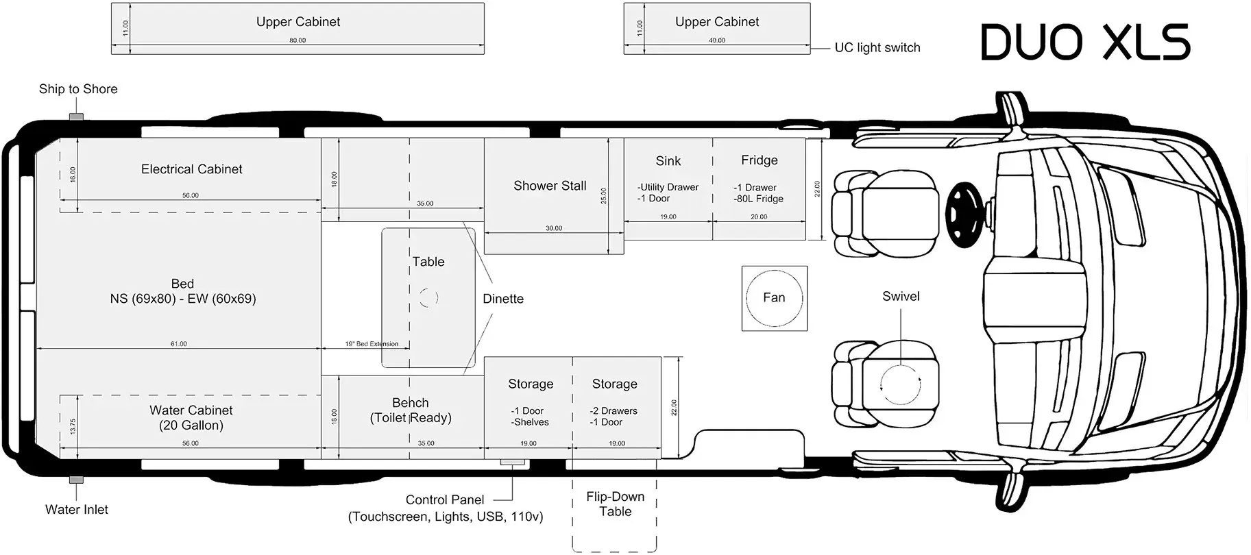 The Vansmith DUO XLS BASE floor plan