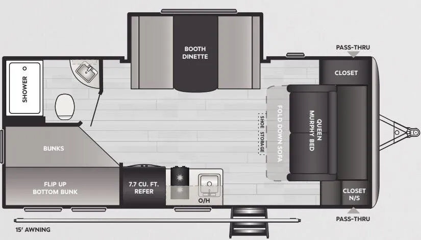 Keystone Hideout Mini 181BH floor plan