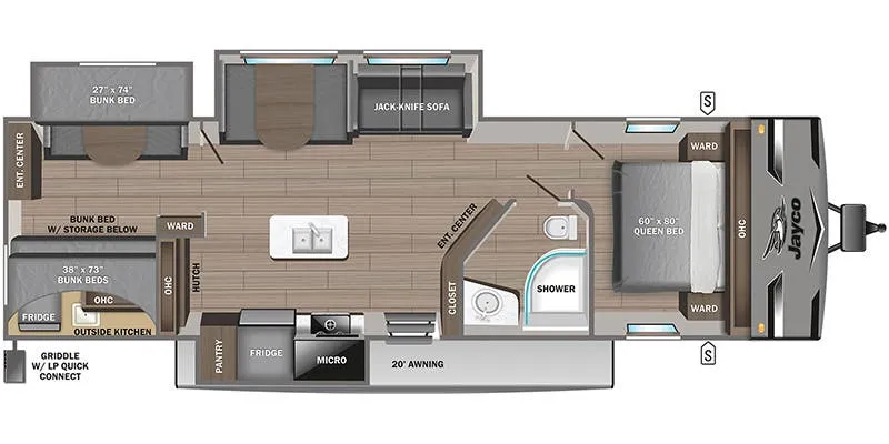 Jayco Jay Flight 331BTS floor plan