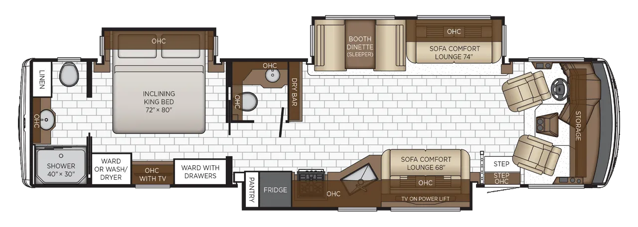 Newmar Bay Star 3826 floor plan