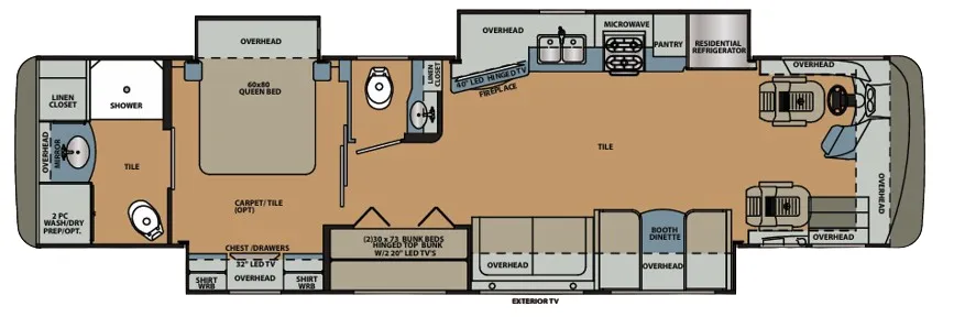 2019 Forest River Berkshire 38A - Floor plan