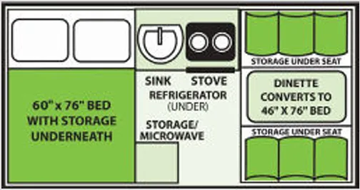 Aliner Classic Mattress floor plan