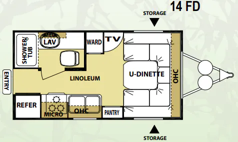 Forest River Wildwood X-Lite 14FD floor plan