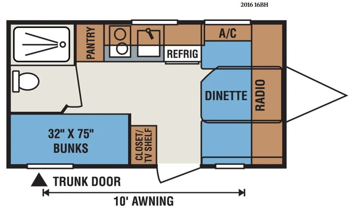 K-Z Sportsmen Classic 16BH floor plan