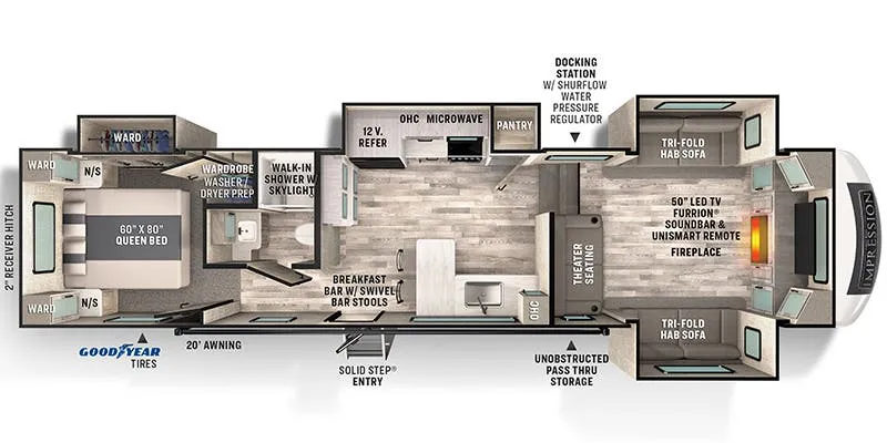 2022 Forest River Impression 320FL - Floor plan