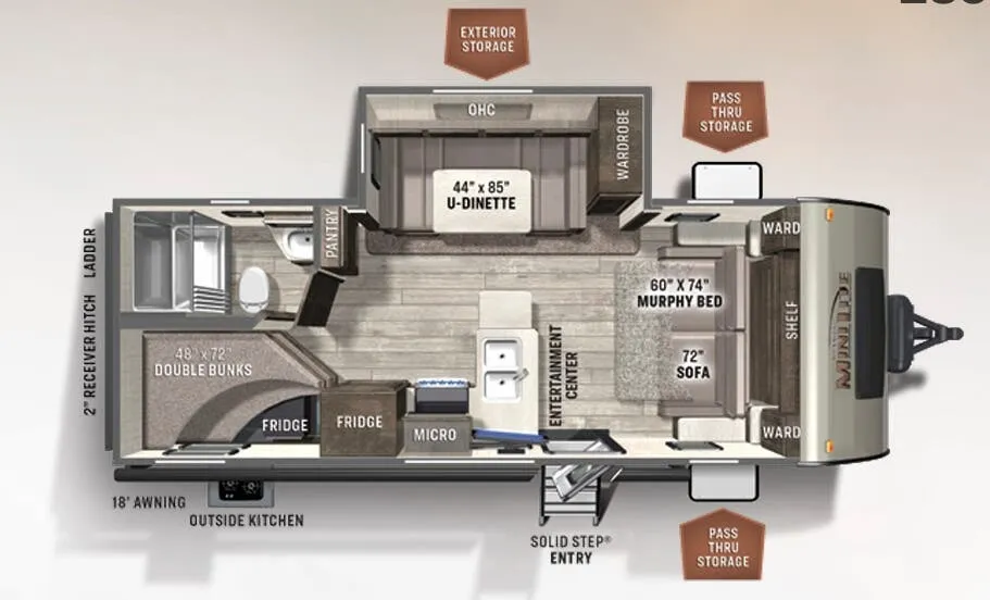 Forest River Rockwood Mini Lite 2509S floor plan
