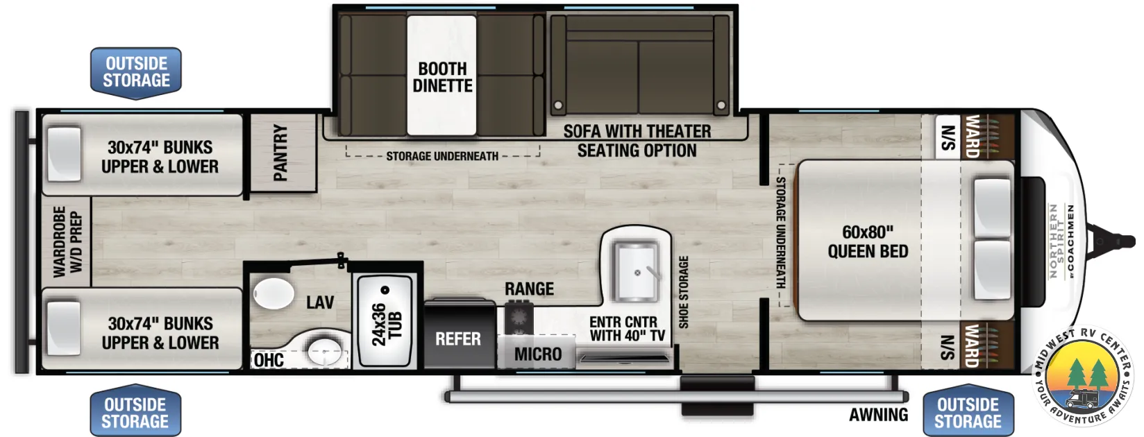 2026 Coachmen Northern Spirit SE 29BH - Floor plan