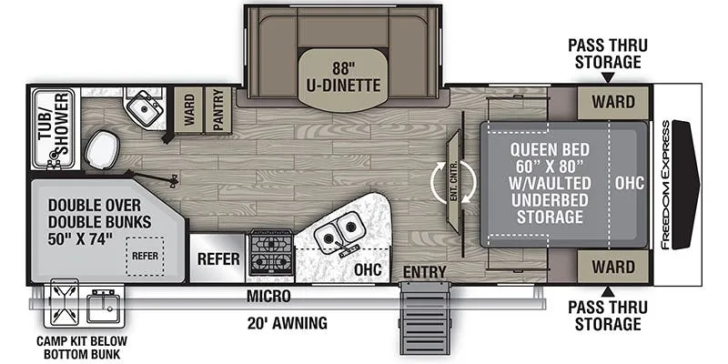 Coachmen Freedom Express LTZ 257BHS floor plan