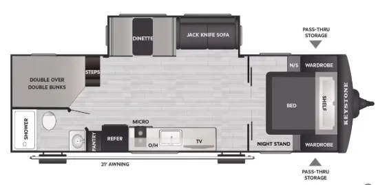 Keystone Bullet Classic 26BHC floor plan