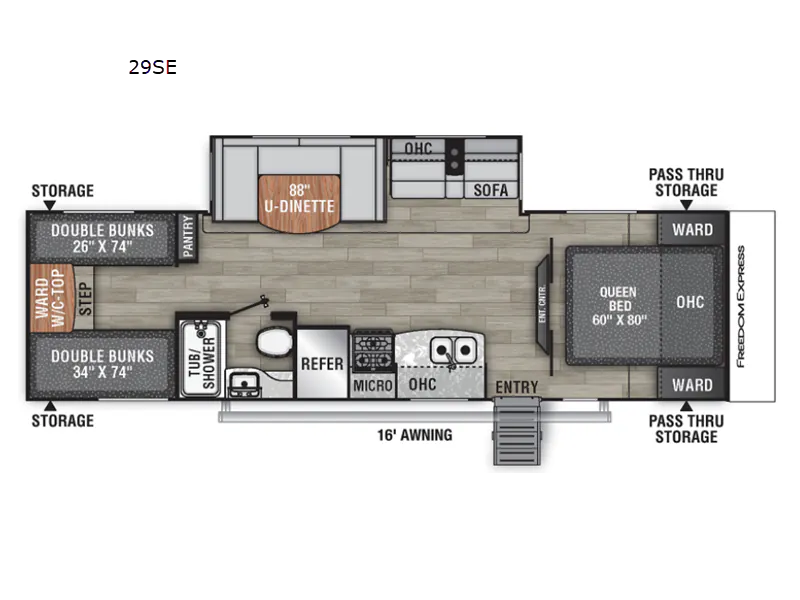 2023 Coachmen Freedom Express Select 29SE floor plan