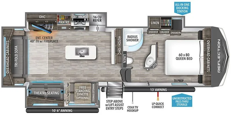 2024 Grand Design Reflection 303RLS floor plan