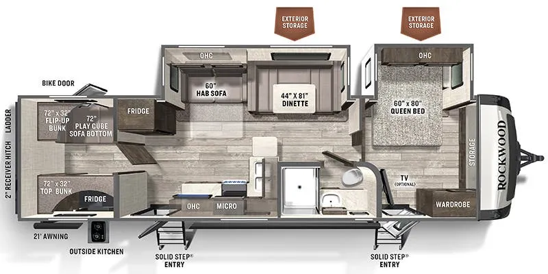 2020 Forest River Rockwood Ultra Lite 2911BS floor plan