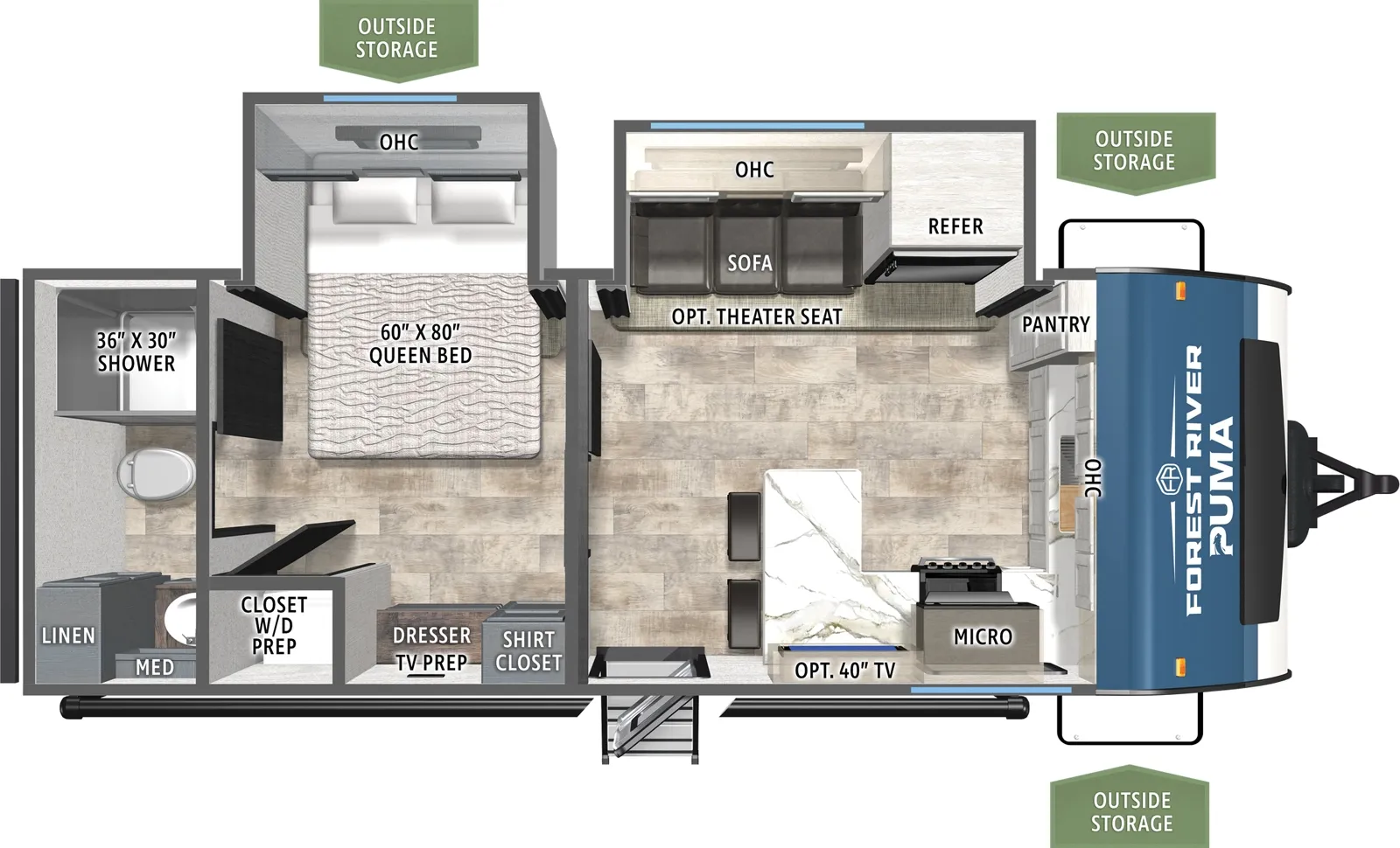 2026 Forest River Puma 220FK - Floor plan