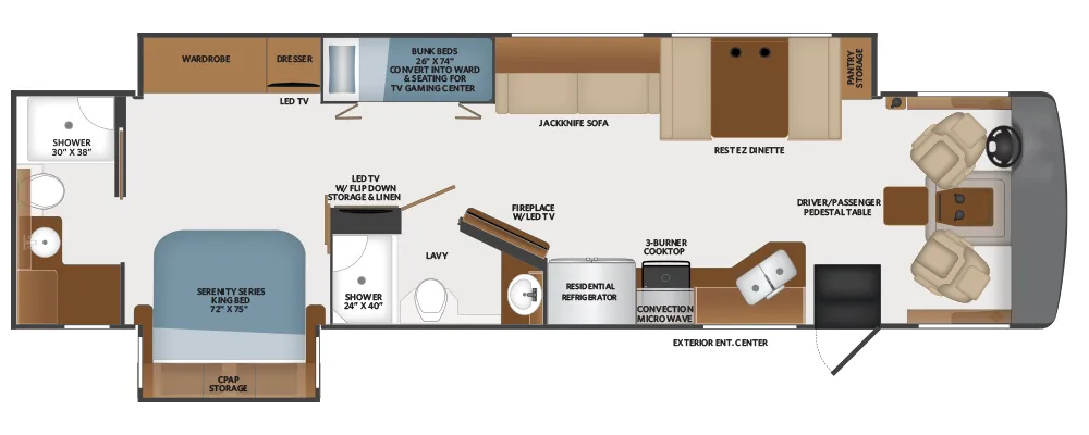 Fleetwood Bounder 36F floor plan