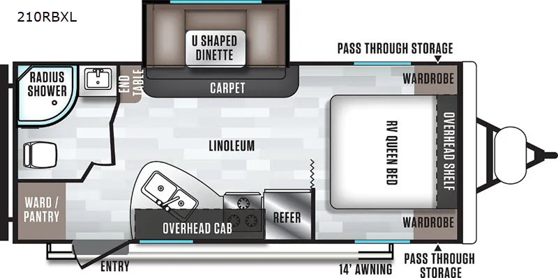 2019 Forest River RV Wildwood X-Lite 210RBXL - Floor plan