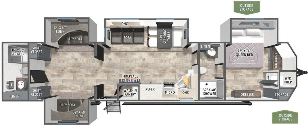 Forest River Puma Vista 39BHK floor plan