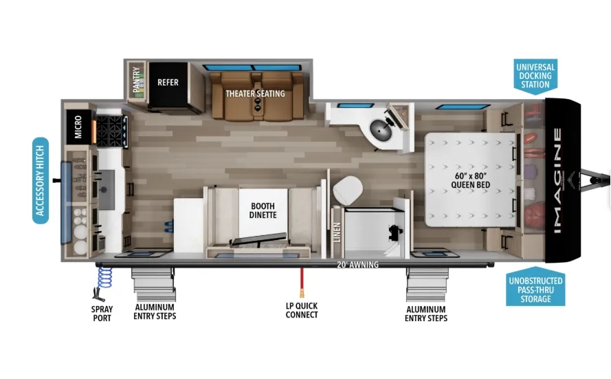 2027 Grand Design Imagine XLS 23LDE - Floor plan