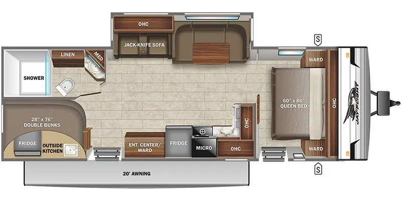 2022 Jayco Jay Flight 28BHS - Floor plan