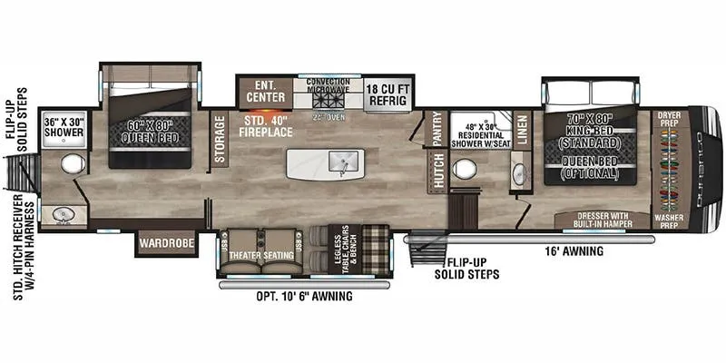K-Z Durango D349DBF floor plan