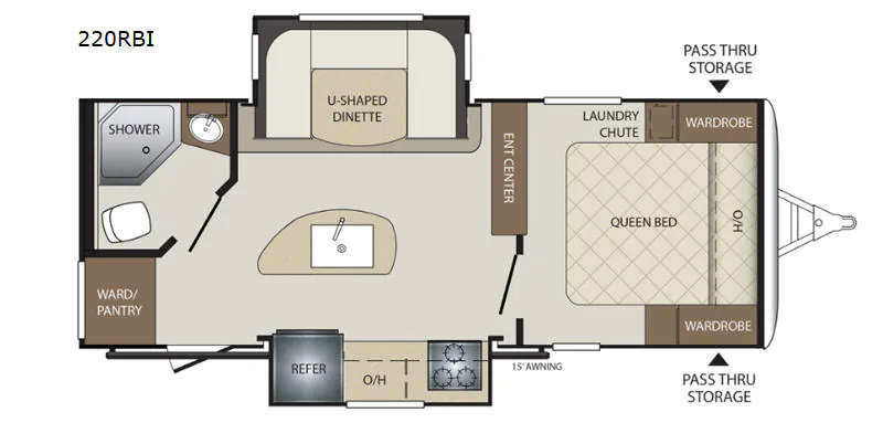 2019 Keystone Bullet 220RBI - Floor plan