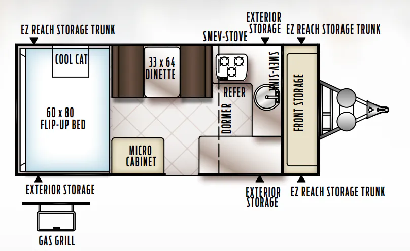 Forest River Rockwood Hard Side A215HW floor plan