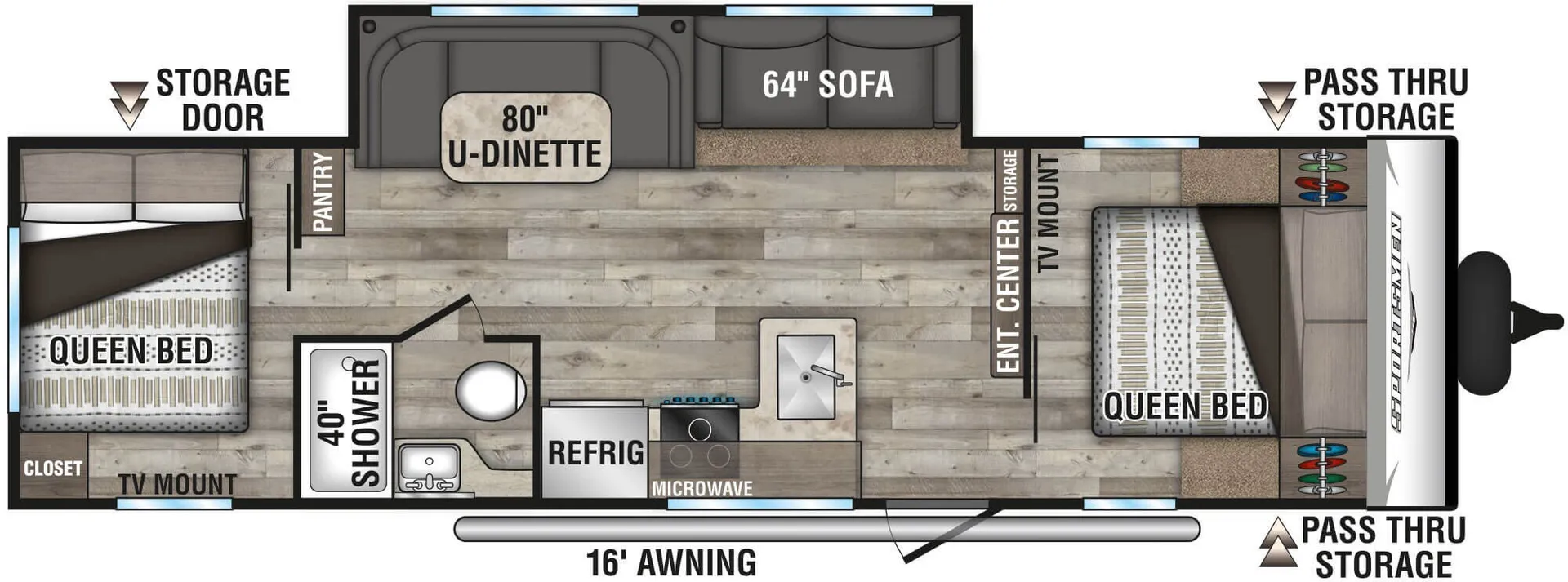 K-Z Sportsmen SE 301DBSE floor plan