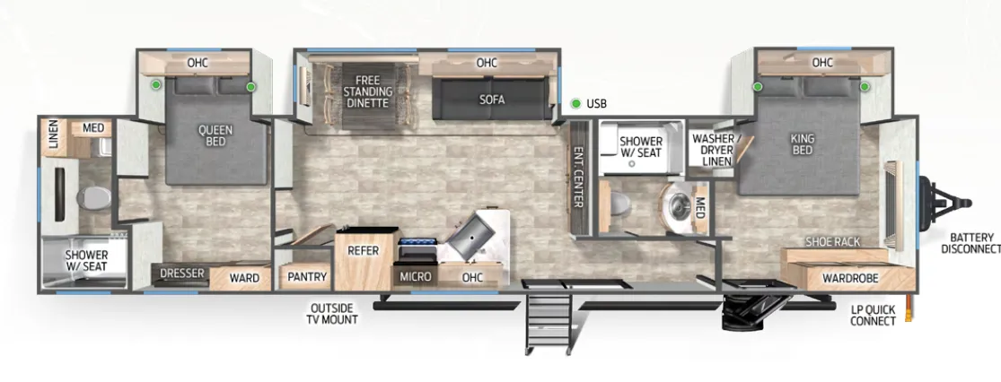 2024 Forest River Cherokee Timberwolf 39HBA - Floor plan